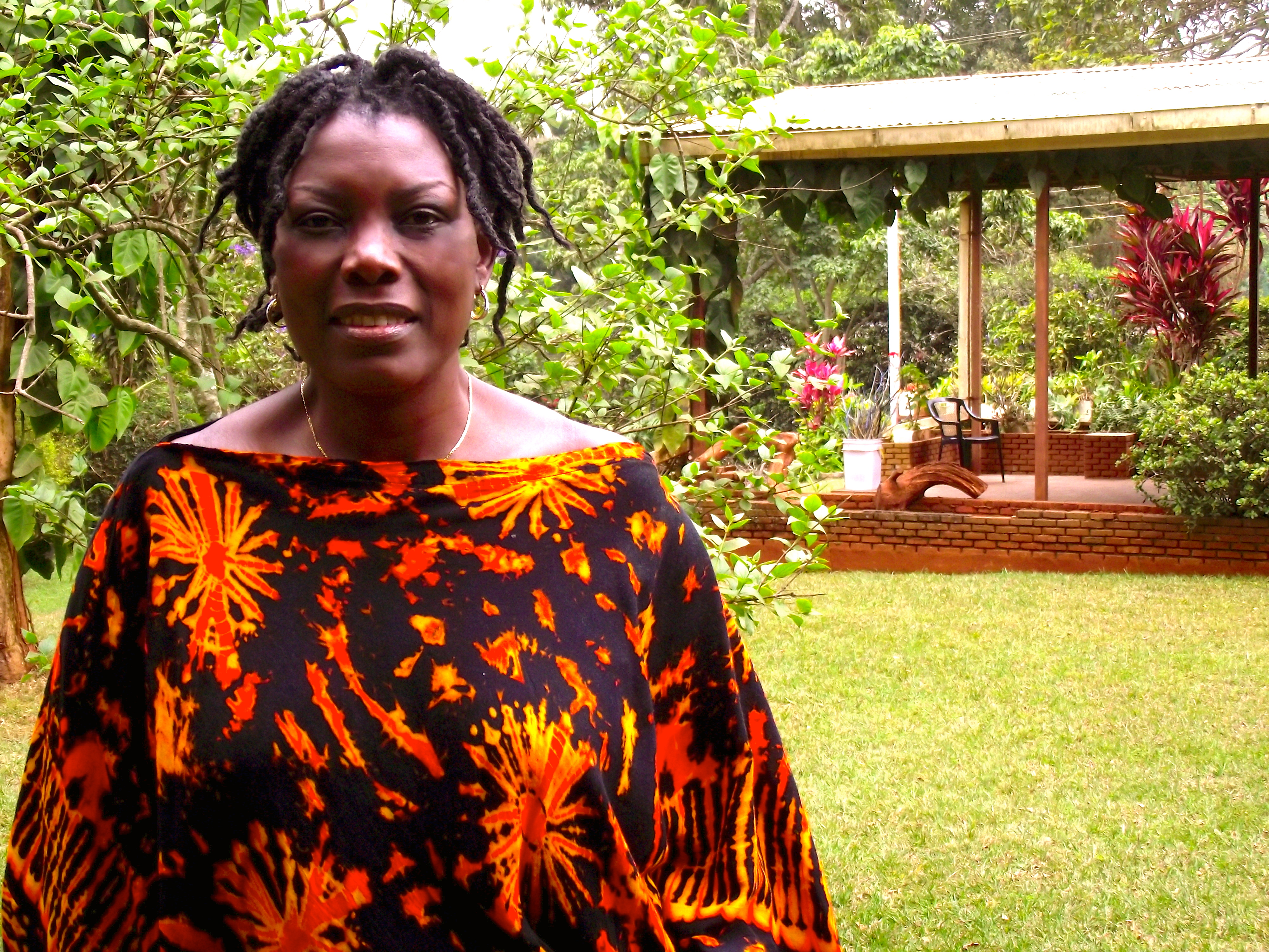 In her own design at her studio at home